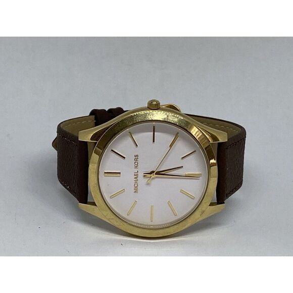 Michael Kors Runway MK4295 Women's Brown Leather Analog Dial Quartz Watch Y201 - Picture 7 of 12